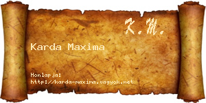 Karda Maxima névjegykártya